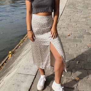 Abercrombie & Fitch Satin Midi Skirt